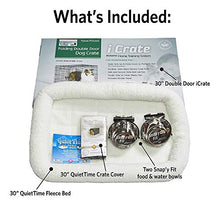 Load image into Gallery viewer, iCrate Dog Crate Starter Kit | 30-Inch Dog Crate Kit Ideal for Medium Dog Breeds (weighing 26 - 40 Pounds) || Includes Dog Crate, Pet Bed, 2 Dog Bowls &amp; Dog Crate Cover
