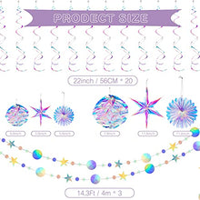Load image into Gallery viewer, Ganory 29 Pieces Home Iridescent Party Supplies Kit with Hanging Honeycomb Ball Decorative Paper Fan Snowflake Garlands White Star Hanging Swirl Decorations for Birthday Wedding Party Decorations
