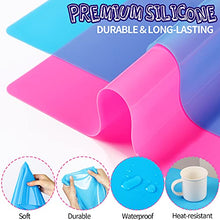 Load image into Gallery viewer, LEOBRO 2 Pack 15.7" x 11.7" Large Silicone Sheet for Crafts Jewelry Casting Mould Mat, Nonstick Heat Resistant Silicone Craft Mat, Placemat, Silicone Mats for Epoxy Resin Crafts, Clay, Blue &amp; Rose Red
