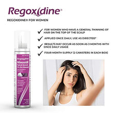 Load image into Gallery viewer, Regoxidine Women's 5% Minoxidil Foam Helps Restore Top of Scalp Hair Loss and Support Hair Regrowth with Unscented Topical Aerosol Treatment for Thinning Hair, 4-Month Supply
