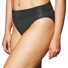 Load image into Gallery viewer, Warner's Women's No Pinching No Problems Hi-Cut Brief Panty, Black/White Pin Dot Print, XX-Large
