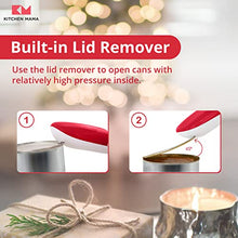 Load image into Gallery viewer, Kitchen Mama Electric Can Opener V2 Christmas Color Edition: Upgraded Blade Opens Any Can Shape - No Sharp Edge, Food-Safe, Handy with Lid Lift, Battery Operated &amp; Handheld (Bundle Red &amp; Army Green)

