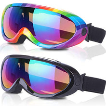 Load image into Gallery viewer, Ski Goggles, Pack of 2, Snowboard Goggles for Kids, Boys &amp; Girls, Youth, Men
