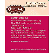 Load image into Gallery viewer, Celestial Seasonings Herbal Tea, Fruit Tea Sampler, Raspberry Zinger, Country Peach Passion, Wild Berry, True Blueberry &amp; Black Cherry Berry, Caffeine Free, 18 Tea Bags (Pack of 6)
