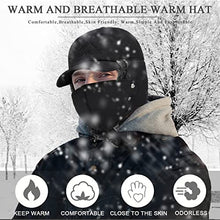 Load image into Gallery viewer, 3 in 1 Thermal Fur Lined Trapper Hat with Ear Flap for Men, Full Face Neck Warmer All-Around Windproof Warm Insulated Winter Baseball Cap Cycling Snow Ski Snowboard Bomber Hat,Black

