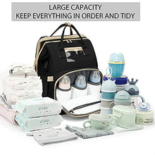 Load image into Gallery viewer, Letyet Baby Diaper Bag Backpack with Folding Changing Station,Portable Mommy Bag with Stroller Straps for Travel,Large Capacity,Waterproof and Stylish,Newborn's Outdoor Rigid Needs(Black)
