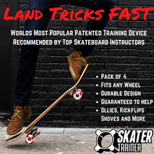 Load image into Gallery viewer, Skater Trainers - Skateboard Accessories (Red 4-Pack) - Ramp up Tricks - Skate Board for Kids, Teens, Adults, Boys, Girls - Gift Skateboarding Stuff - Pair with Helmet and Pads - Patented Wheels
