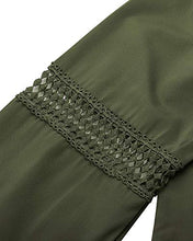 Load image into Gallery viewer, Viracy Womens Fall Tops, Girls Puff Long Sleeve Deep V Neck Blouse Sexy Lace Hallow Out Easy Fit Trendy Classic Shirt A-Line Design Clothes to Wear with Leggings Army Green Small
