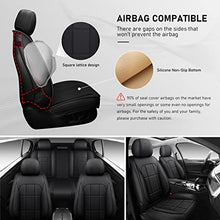 Load image into Gallery viewer, KIVAGURU Front Car Seat Covers 2 Pcs, Leather Car Seat Protectors, Universal Breathable Auto Interior Fit for Most Sedans SUV Pick-up Truck, with Backrest（Square Black）
