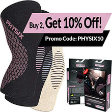 Load image into Gallery viewer, Physix Gear Knee Support Brace - Premium Recovery &amp; Compression Sleeve for Meniscus Tear, ACL, MCL Running &amp; Arthritis - Best Neoprene Stabilizer Wrap for Crossfit, Squats &amp; Workouts (Single Beige S)

