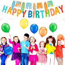 Load image into Gallery viewer, 38 Pieces Surf Up Happy Birthday Garland Summer Banner Surfboard Cupcake Toppers Different Color Latex Balloons for Swimming Pool Summer Beach Party Birthday Baby Shower Party Supplies
