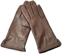 Load image into Gallery viewer, YISEVEN Women's Winter Dress Leather Gloves Wool Lined Flat Design Classic Genuine Sheepskin Warm Fur Lining Long Cuff Ladies Driving Work Accessories Christmas Gifts, Brown Medium/7.0"
