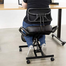 Load image into Gallery viewer, DRAGONN (by VIVO) Ergonomic Kneeling Chair with Back Support, Adjustable Stool for Home and Office - Improve Your Posture with an Angled Seat - Thick Comfortable Cushions (Black)
