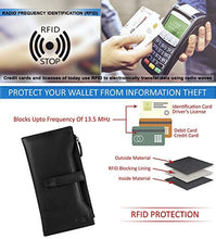 Load image into Gallery viewer, Mou Meraki Women RFID Blocking Real Leather Bifold Wallets For Women-Shield Against Identity Theft (Black)
