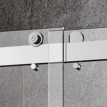Load image into Gallery viewer, WOODBRIDGE SDD6076-B Frameless Shower Doors 56-60" Width x 76" Height with 3/8"(10mm) Clear Tempered Glass, 2 Ways Opening &amp; Double Sliding Nickel Finish, Brushed Nickle
