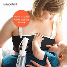 Load image into Gallery viewer, PumpEase Hands Free Pumping Bra | Snugabell Adjustable and Comfortable Pumping Bra Made with Spandex Technical Fabric, Supports 2 Breast Pumping Bottles &amp; Flanges | Black &amp; White - S
