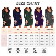 Load image into Gallery viewer, BONFASH Women's Sexy Sequin Dress Deep V Neck Long Sleeve Bodycon Stretchy Mini Evening Dress Black

