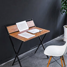 Load image into Gallery viewer, JIWU 2-Style Folding Desk for Small Space, Home Corner Desks Simple Computer Desk with Shelf, Folding Laptop Table
