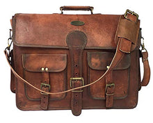Load image into Gallery viewer, DHK 18 Inch Vintage Handmade Leather Messenger Bag for Laptop Briefcase Best Computer Satchel School Distressed Bag (16 inch Medium)

