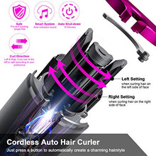 Load image into Gallery viewer, Fezax Cordless Auto Hair Curler, Automatic Curling Iron with LCD Display Adjustable Temperature &amp; Timer, Portable Rechargeable Rotating Ceramic Barrel Curling Wand Fast Heating for Hair Styling
