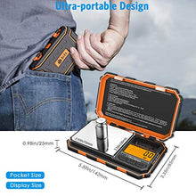 Load image into Gallery viewer, (NEW VERSION) Digital Pocket Scale, 200g /0.01g Mini Scale, 50g calibration weight, Electronic Smart Scale, 6 Units, LCD Backlit Display, Tare for Jewelry, Medicine, Herb (Battery Included)
