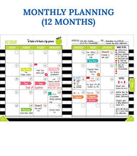 Load image into Gallery viewer, Schoolgirl Style Black, White and Stylish Teacher Planner—Undated Weekly/Monthly Lesson Plan Book and Record Organizer for Classroom or Homeschool (8 inches x 11 inches), multi (105029)

