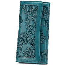 Load image into Gallery viewer, MEITRUE Women's Wallet Leather RFID Blocking Trifold Ladies Purse Embossed long Clutch Card Holder Phone Checkbook Organizer 2214
