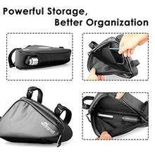 Load image into Gallery viewer, WOTOW Bike Waterproof Frame Bag, Bicycle Storage Front Tube Triangle Bag Cycling Water Resistant Saddle Pouch Strap On Bike Accessories Tool Accessible Pack Reflective for Road Mountain Bike Riding

