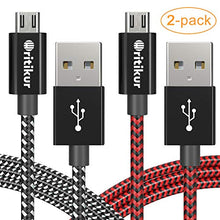 Load image into Gallery viewer, PS4 Controller Charger Charging Cable – 2 Pack 10FT Nylon Braided Micro USB 2.0 High Speed Data Sync Cord for Playstation 4, PS4 Slim/Pro, Xbox One S/X Controller, Android Phones (2 Pack)
