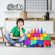 Load image into Gallery viewer, PicassoTiles 60 Piece Set 60pcs Magnet Building Tiles Clear Magnetic 3D Building Blocks Construction Playboards - Creativity Beyond Imagination, Inspirational, Recreational, Educational, Conventional
