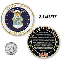 Load image into Gallery viewer, US Air Force Armed Forces Prayer Coin - USAF Valor Challenge Coin – Gift for Airmen (AIR Force)
