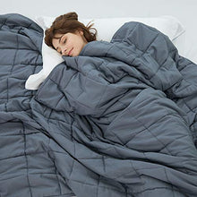 Load image into Gallery viewer, Weighted Idea Cool Weighted Blanket Twin Size 15 lbs Adults (48''x78'', 100% Natural Cotton, Grey)
