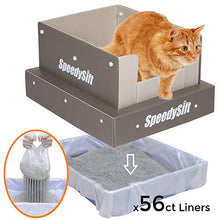 Load image into Gallery viewer, SpeedySift Cat Litter Box with Disposable Sifting Liners, Cats' Favorite Box-Like PP Plastic High Sides, Large
