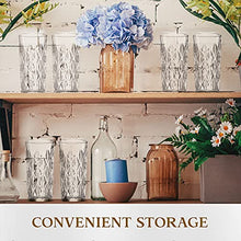 Load image into Gallery viewer, Highball Water Glasses - Tall Drinking Glass Set of 8, 12 oz - Premium Gift Box - Hurricane Crystal Glassware - Vintage Bar Rock Cups - For Cocktails, Mixed Drinks, Juice, Beer, Whiskey on Kitchen
