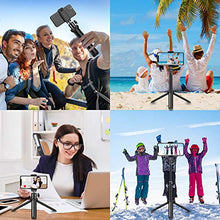 Load image into Gallery viewer, Phone Tripod, SYOSIN 2020 Extendable Phone Camera Tripod Mount with Bluetooth Control and Universal Clip，360°Rotating Flexible Tripod Stand Holder,Compatible with Smartphone, Camera and GoPro
