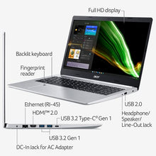 Load image into Gallery viewer, Acer Aspire 5 A515-46-R3UB | 15.6" Full HD IPS Display | AMD Ryzen 3 3350U Quad-Core Mobile Processor | 4GB DDR4 | 128GB NVMe SSD | WiFi 6 | Backlit KB | FPR | Amazon Alexa | Windows 11 Home in S mode
