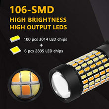 Load image into Gallery viewer, Phinlion Super Bright White Amber Dual Color Switchback 3157 3155 3057 3457 4157 LED Bulbs with Projector for Car Parking Turn Signal Lights
