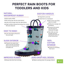 Load image into Gallery viewer, OAKI Kids Rain Boots with Easy-On Handles, Trains &amp; Tracks, 11T US Toddler
