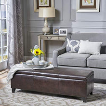 Load image into Gallery viewer, Christopher Knight Home Glouster PU Storage Ottoman, Brown
