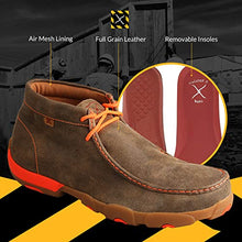 Load image into Gallery viewer, Twisted X Men's Steel Toe Chukka Driving Moc - Handcrafted Leather Safety Toe Shoes with Slip Resistant Outsole - Comfortable, Durable, and Stylish Lace-Up Boots, Bomber/Neon Orange, 9.5 M
