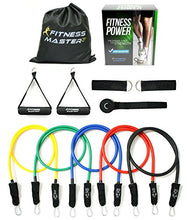 Load image into Gallery viewer, Resistance Bands - Tension Band Set for Weights Exercise, Fitness Workout - Heavy Resistant - Comes with Door Anchor Attachment, Legs, Ankle Straps and Carry Case
