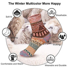 Load image into Gallery viewer, Women Winter Socks 5 Pairs Cotton Thick Knit Vintage Soft Cozy Casual Fuzzy Crew Socks Gifts
