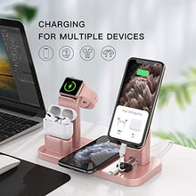 Load image into Gallery viewer, Wireless Charger Stand, CEREECOO 4 in 1 Wireless Charging Station Dock Compatible with iPhone 11/11pro/Xr/Xs/X/Max/8/8Plus/7/6/6s/5 Apple Watch6/5/4/3 AirPods/Airpods Pro (iWatch Charger Required)
