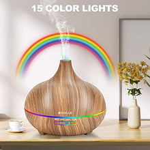 Load image into Gallery viewer, Ultimate Aromatherapy Diffuser 550ml &amp; Essential Oil Set - Ultrasonic Diffuser &amp; Top 10 Essential Oils - with 4 Timer &amp; 15 Ambient Light Settings - Bedroom Vaporizer Cool Mist Humidifier
