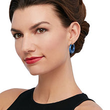 Load image into Gallery viewer, Ross-Simons Lapis Hoop Earrings 14kt Yellow Gold
