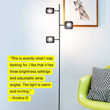 Load image into Gallery viewer, Brightech Tree Spotlight LED Floor Lamp - Very Bright Reading, Craft and Makeup 3 Light Standing Pole - Modern Dimmable &amp; Adjustable Panels, Minimal Space Use - Black
