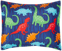 Load image into Gallery viewer, AmazonBasics Easy Care Super Soft Microfiber Kid's Bed-in-a-Bag Bedding Set - Twin, Multi-Color Dinosaurs
