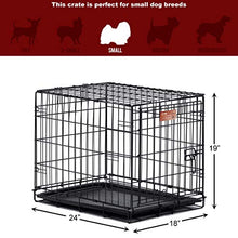 Load image into Gallery viewer, MidWest ICrate 1524 -24 Inch Folding Metal Dog Crate w/ Divider Panel ,Small Dog Breed, Black
