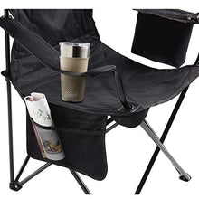 Load image into Gallery viewer, Coleman Camp Chair with 4-Can Cooler | Folding Beach Chair with Built In Drinks Cooler | Portable Quad Chair with Armrest Cooler for Tailgating, Camping &amp; Outdoors , Black, Roomy seat: 24"
