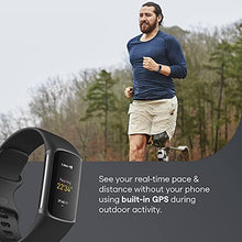 Load image into Gallery viewer, Fitbit Charge 5 Advanced Fitness &amp; Health Tracker with Built-in GPS, Stress Management Tools, Sleep Tracking, 24/7 Heart Rate and More, Black/Graphite, One Size (S &amp;L Bands Included)
